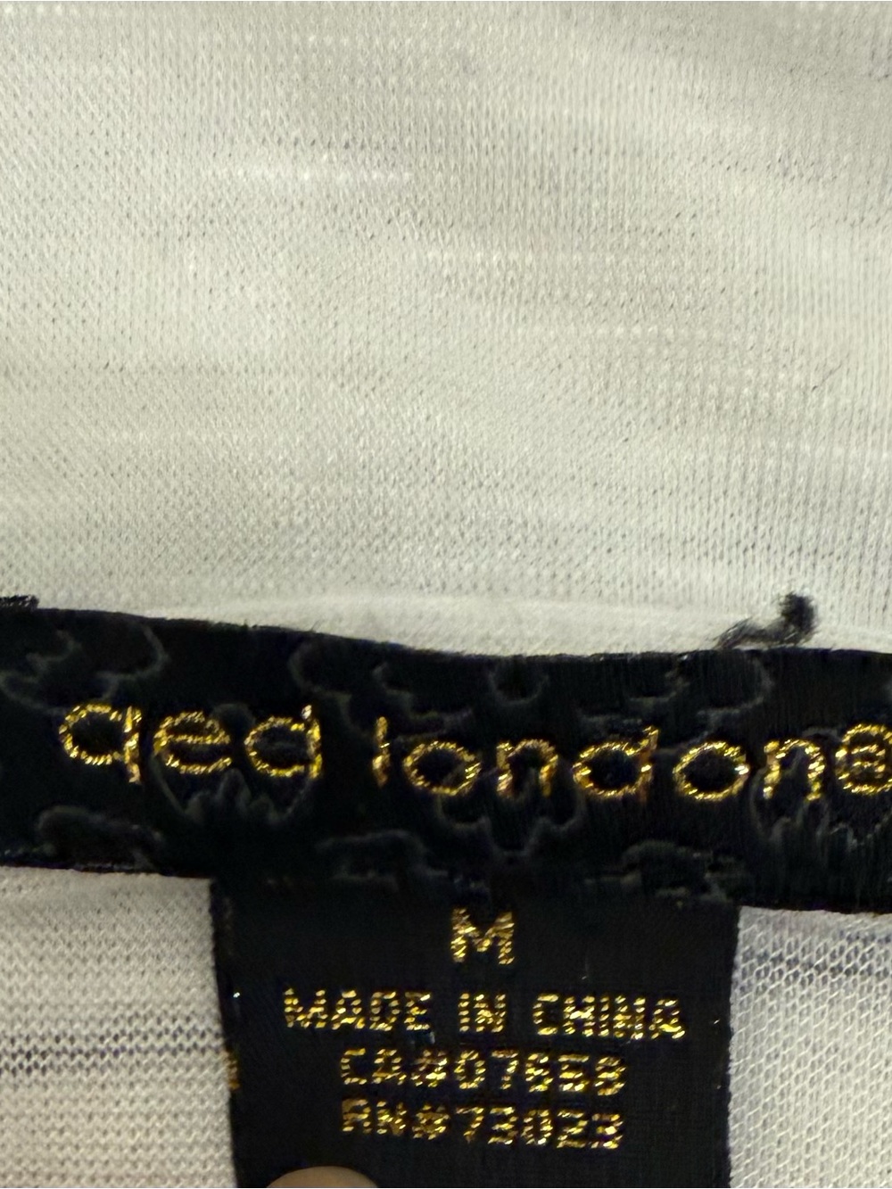 QED London White Short Sleeve Tee with Metallic Wing Sequin Detail - Picture 6 of 7